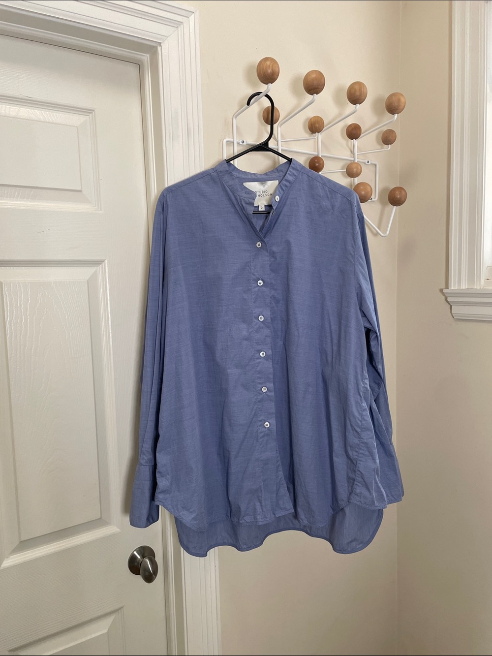 Studio Nicholson - Classic Long Sleeve Button Down Shirt - Blue - 2